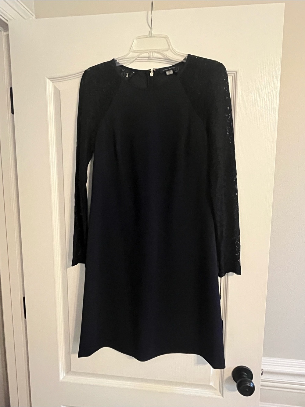 Tommy Hilfiger Navy Long-Sleeve Lace Panel Shift Dress